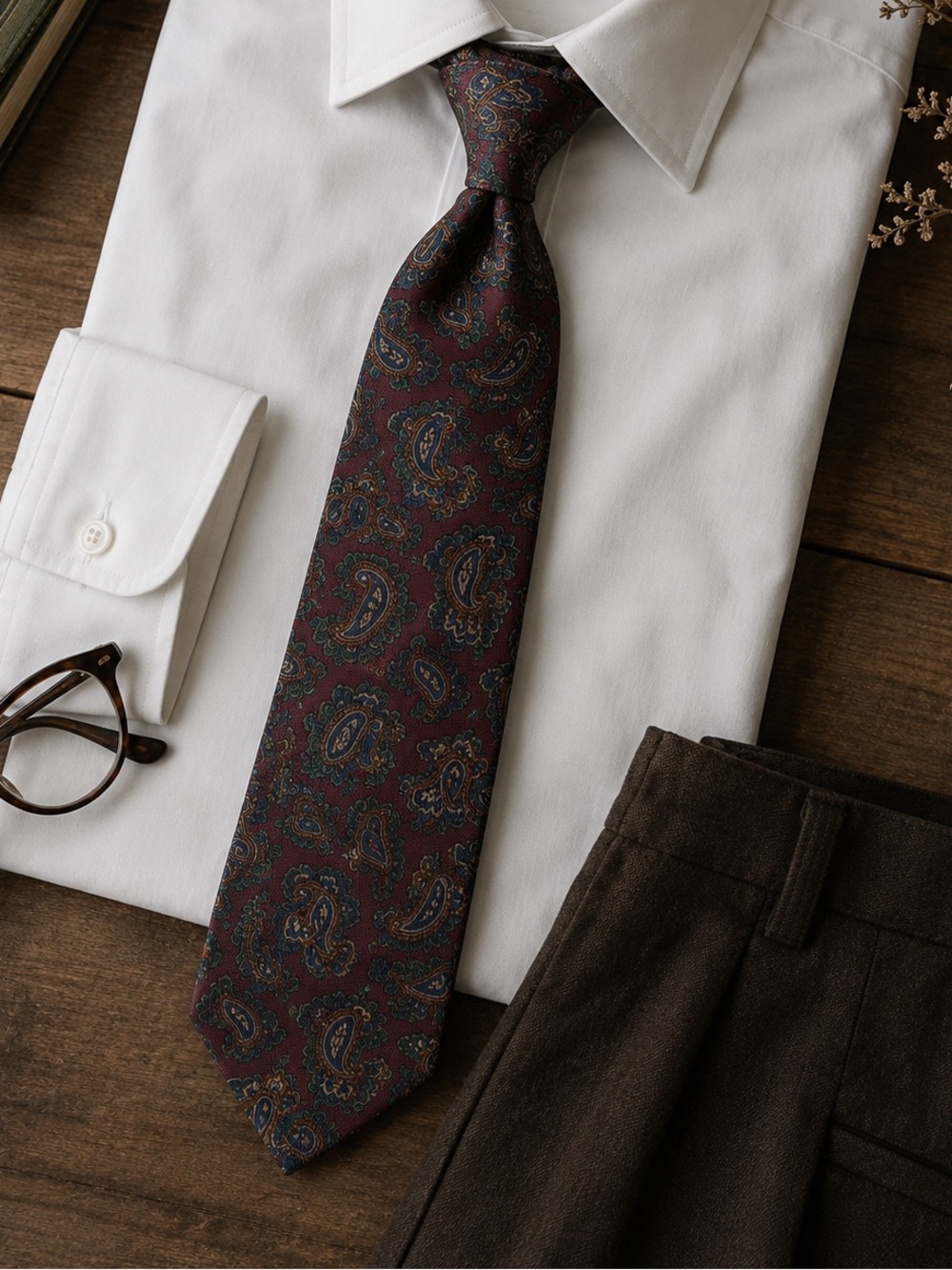 Vintage Burton Pure Silk Paisley Tie Classic Retro Necktie